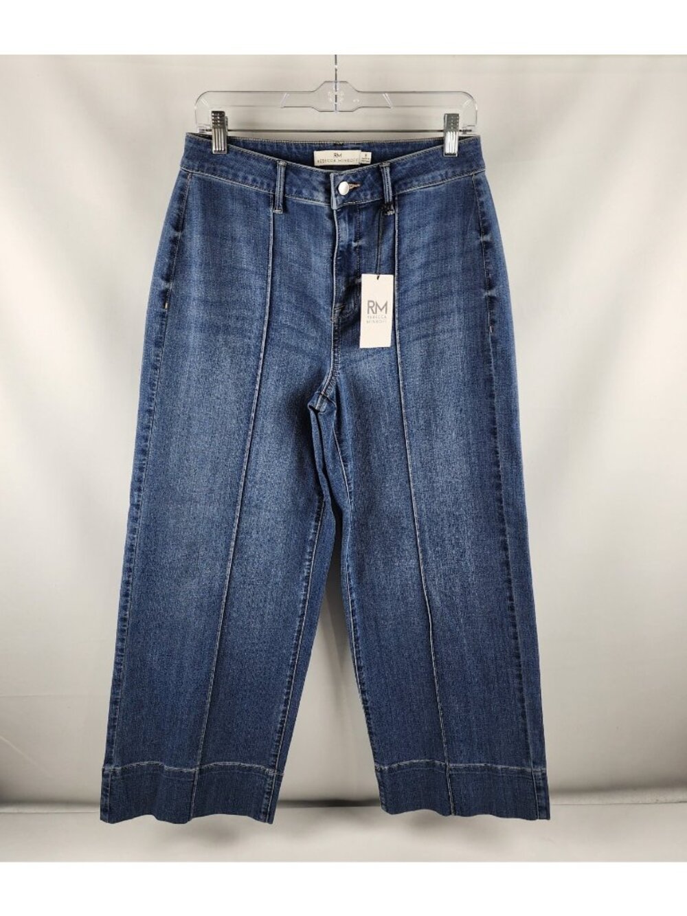 Rebecca Minkoff Jeans Womens 8 Blue Wide Leg Front Seam Denim (30x27) NWT